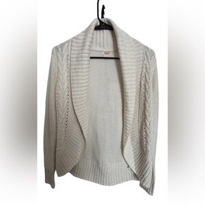 Mossimo Cream Cable-Knit Shawl Collar Open-Front Cardigan -Fall / Size S/P